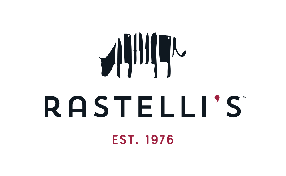 Logo Design Rastellis, logo of a cow made out of knives