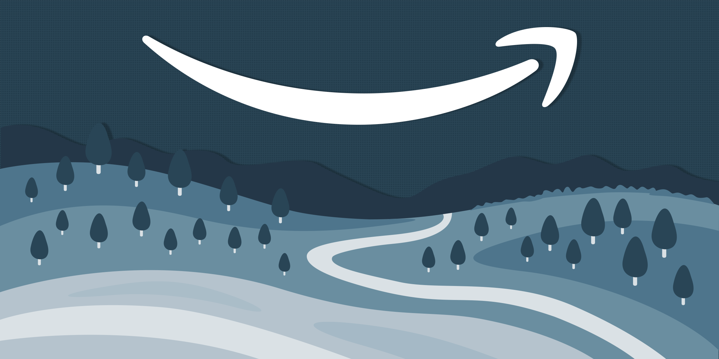 amazon logo over a forest