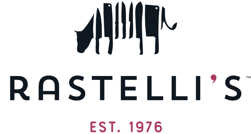 rastellis logo, a cow logo created with knife icons