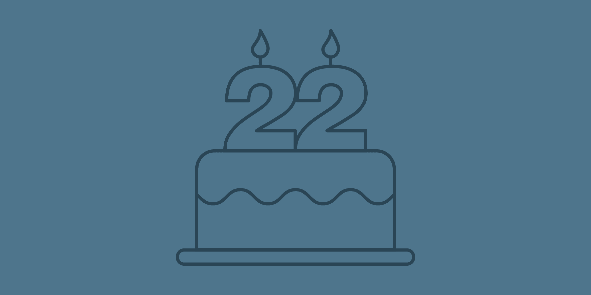 Birthday cake with 22 candles