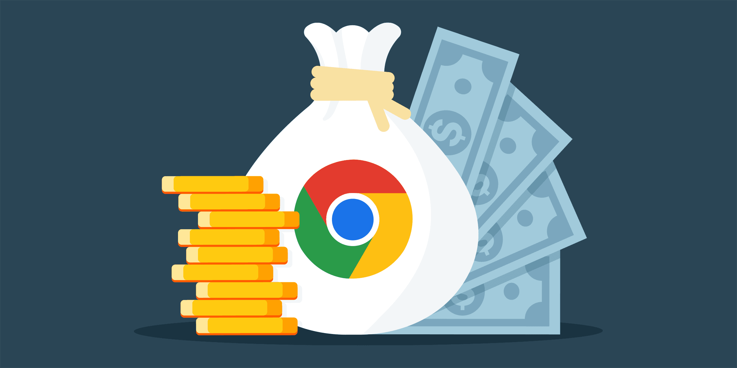 A money bag with the google logo on it